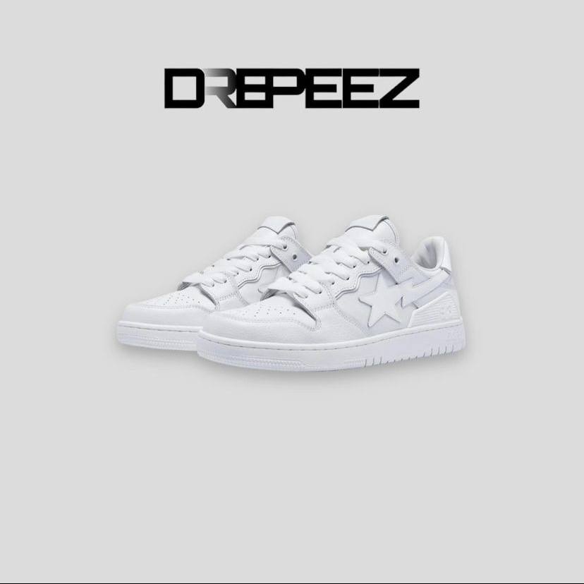 Bape SK8 Sta Triple White Patent Leather