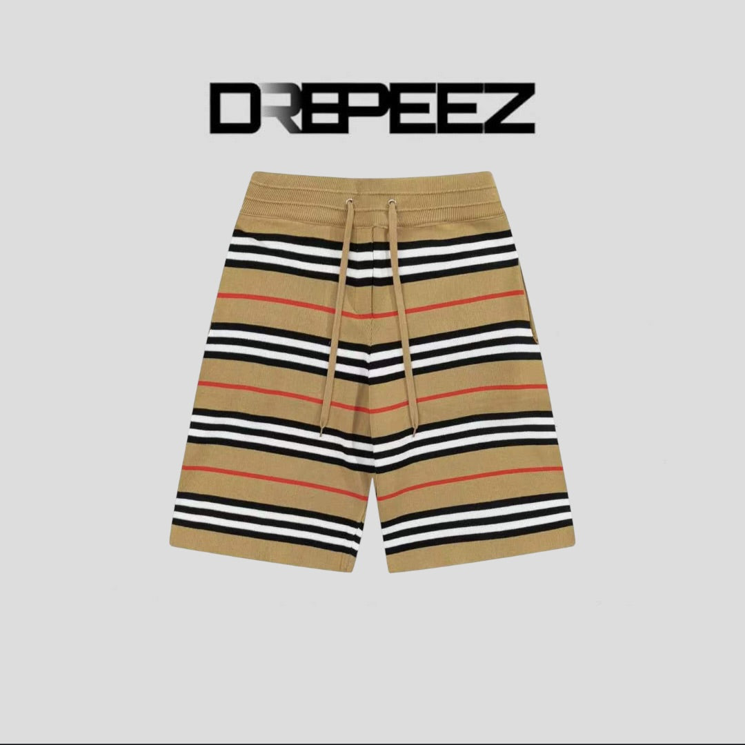 Burberry Icon Stripe Pointelle Knit Shorts Beige Men's