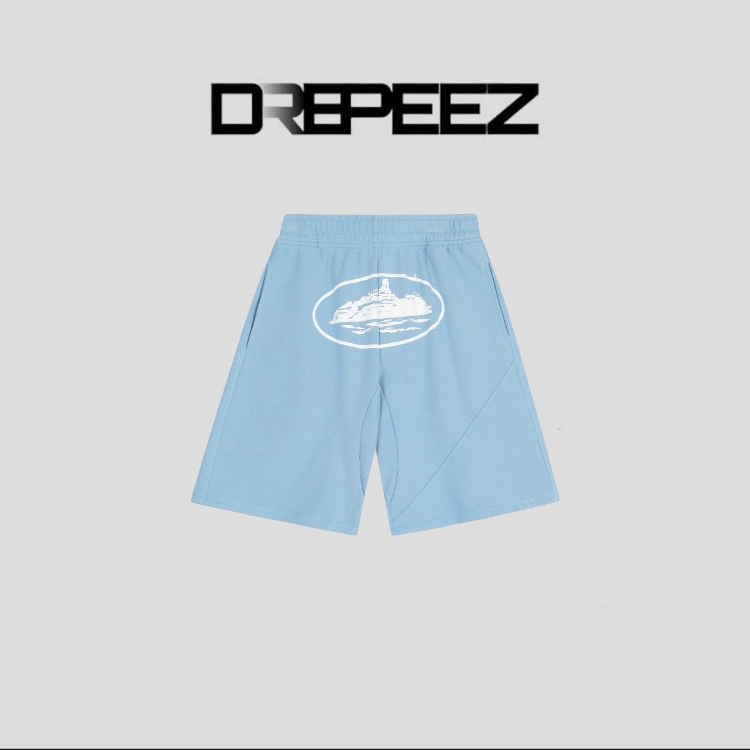 Corteiz OG Alcatraz Shorts Blue