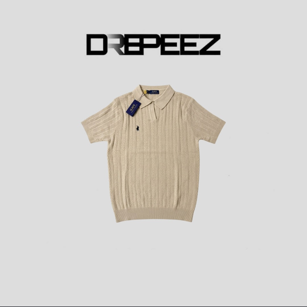Polo Ralph Lauren Cropped cable-knit Polo Shirt Khaki