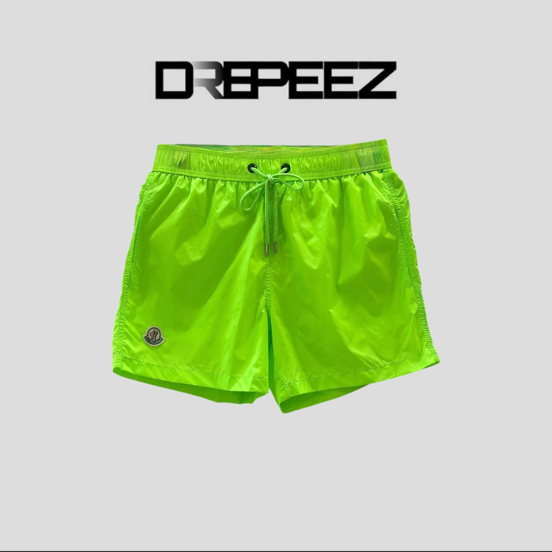 Moncler Nylon Swim Shorts Neon Green