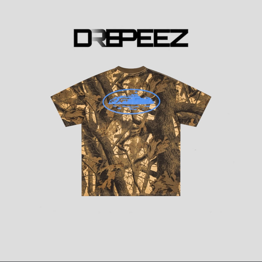 Corteiz Island Puff Print Tee Forest Camo