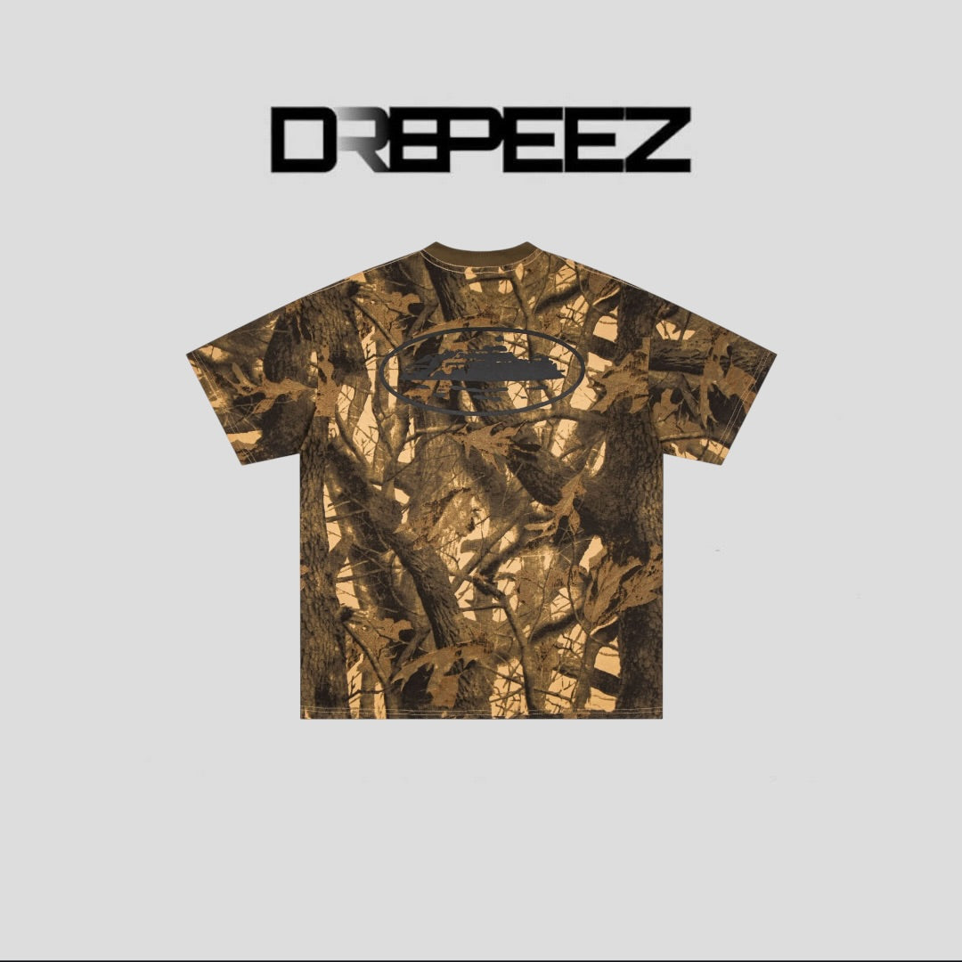 Corteiz Island Puff Print Tee Forest Camo