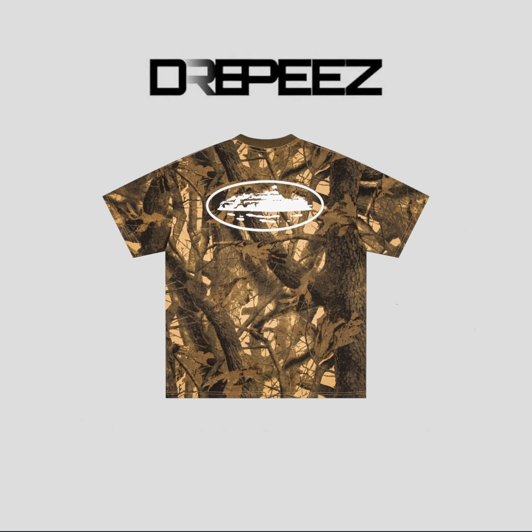 Corteiz Island Puff Print Tee Forest Camo