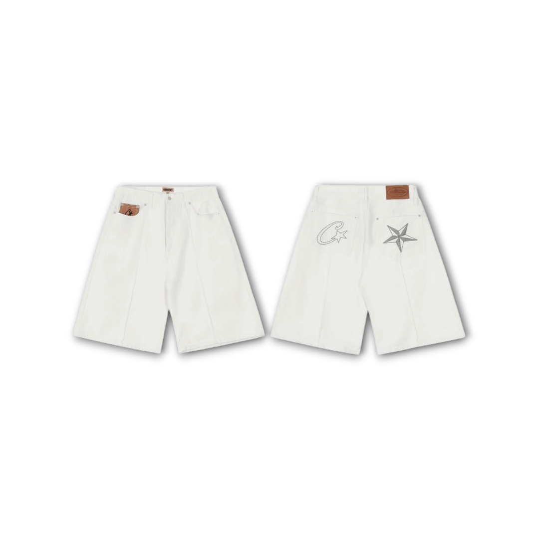 Corteiz C-Star Denim Shorts Faded