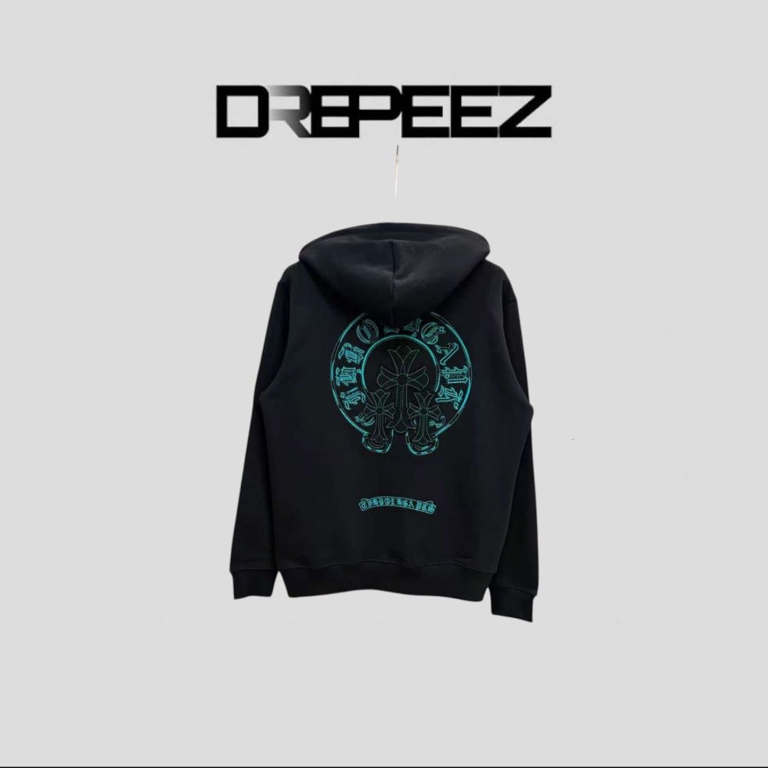 Chrome Hearts Horseshoe Floral Zip Up Hoodie