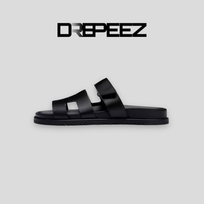 hermes slippers black