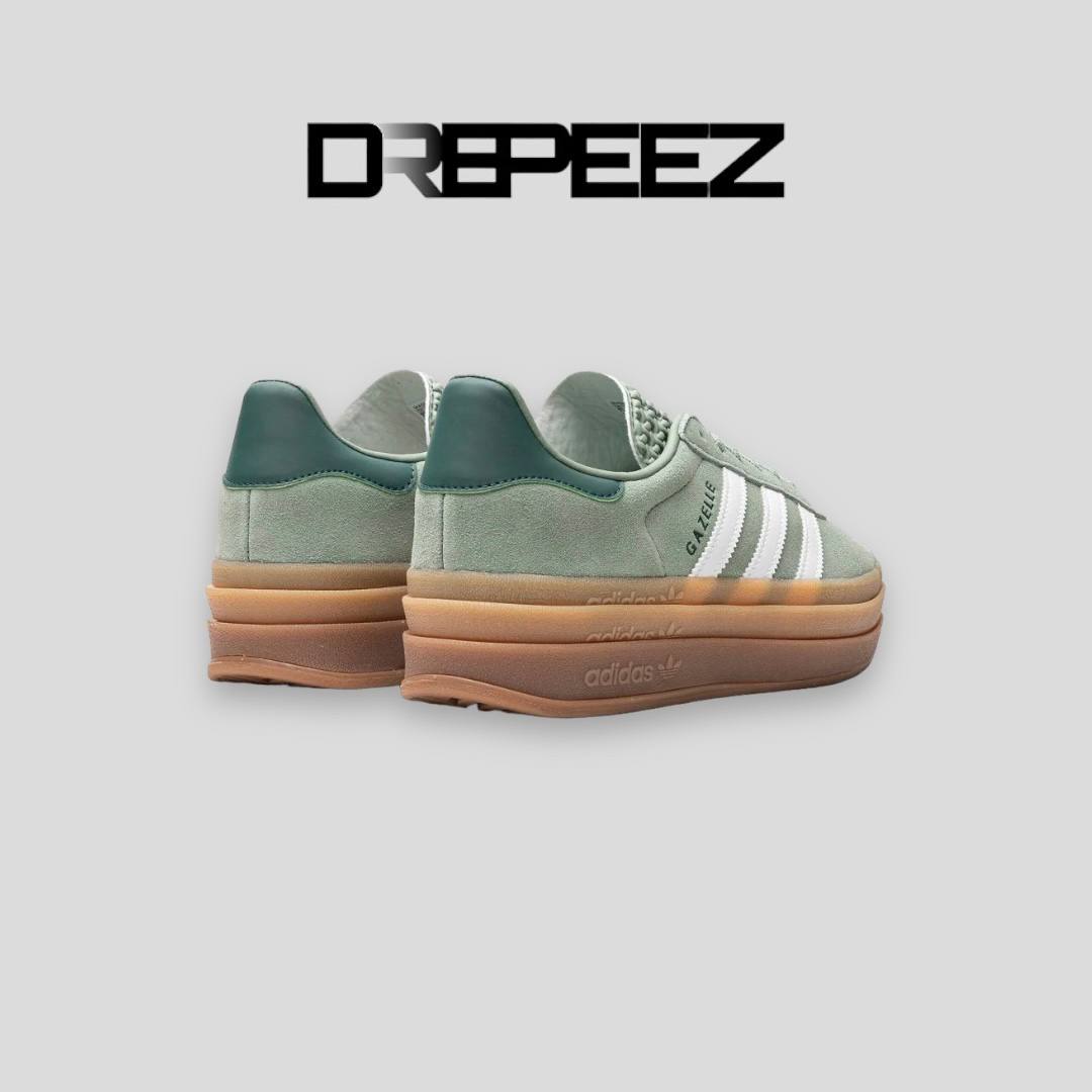 ADIDAS GAZELLE BOLD SILVER GREEN GUM