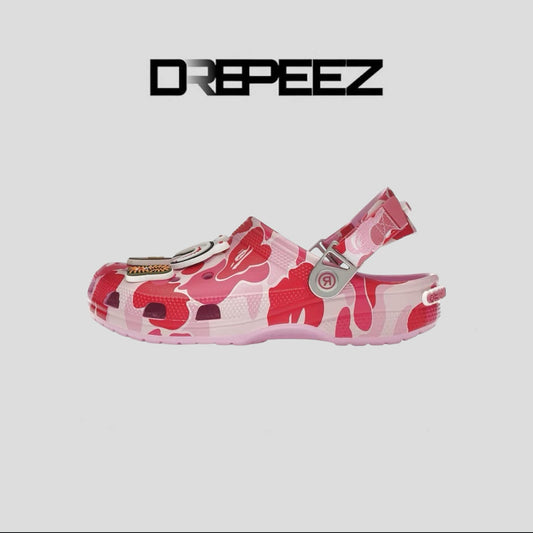bathing ape crocs pink