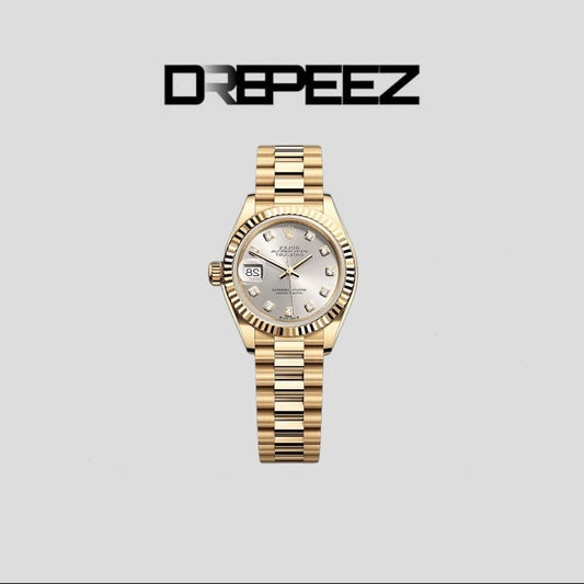 Rolex Lady-Datejust Silver Diamond Dial 18K Yellow