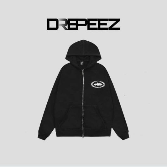 corteiz zip up black