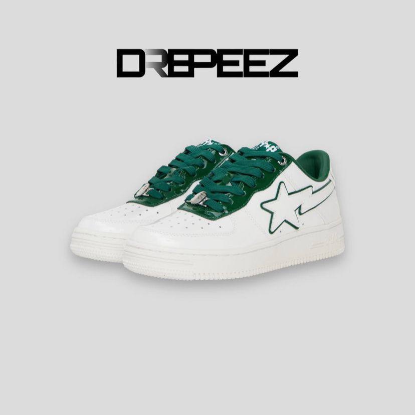 Bape Sta Patent Leather White Green