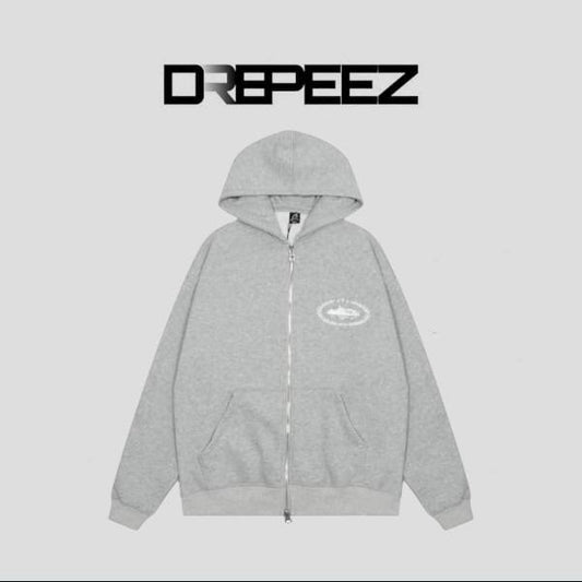 corteiz zip up grey