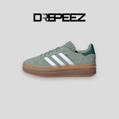 ADIDAS GAZELLE BOLD SILVER GREEN GUM