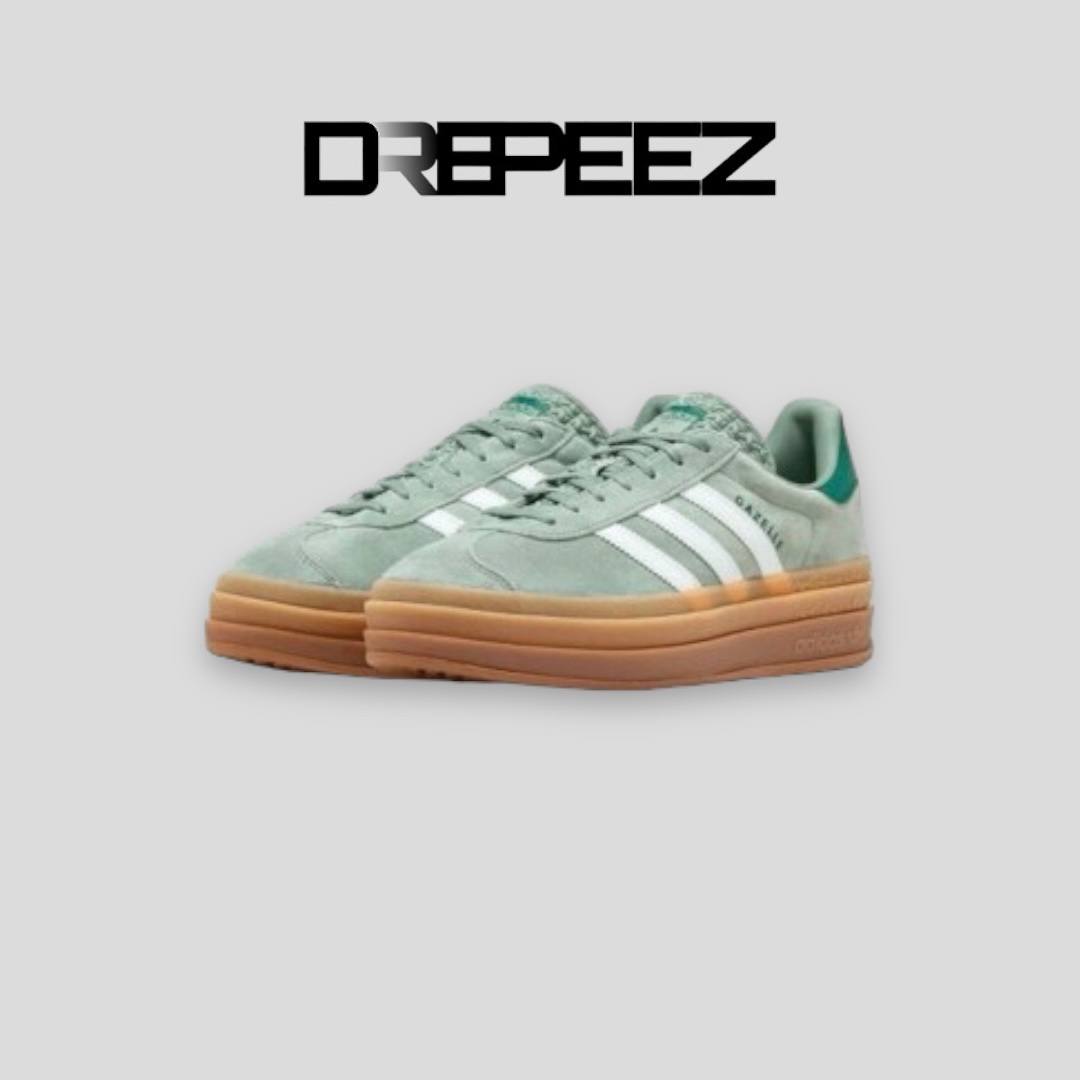 ADIDAS GAZELLE BOLD SILVER GREEN GUM