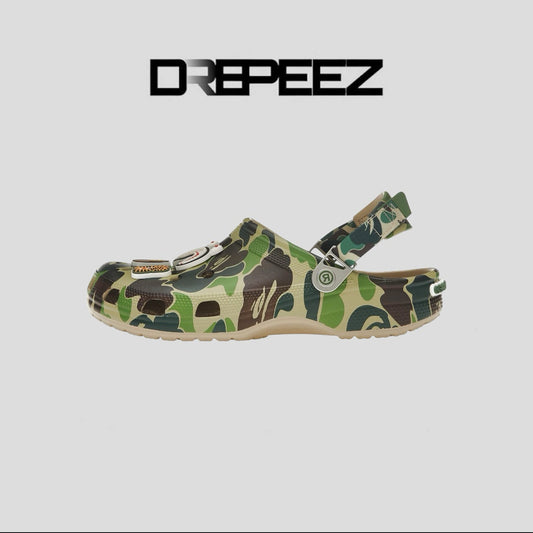 bathing ape crocs green