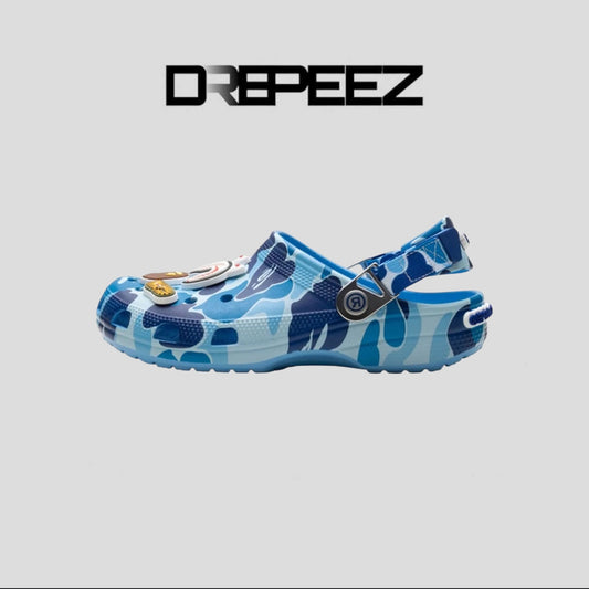 bathing ape crocs blue