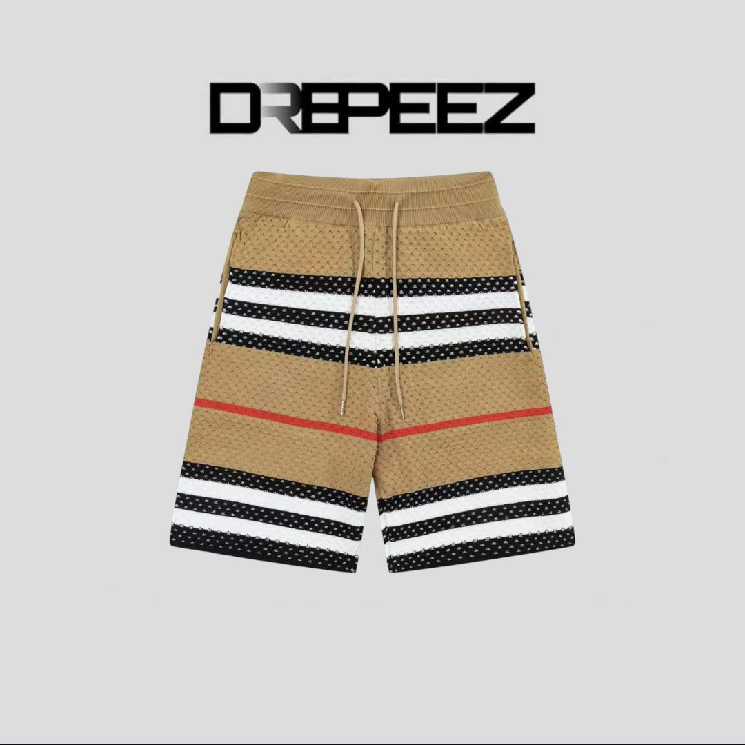 Burberry Icon Stripe Pointelle Knit Shorts Beige Men's