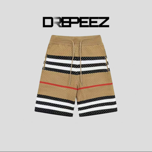 Burberry Icon Stripe Pointelle Knit Shorts Beige Men's