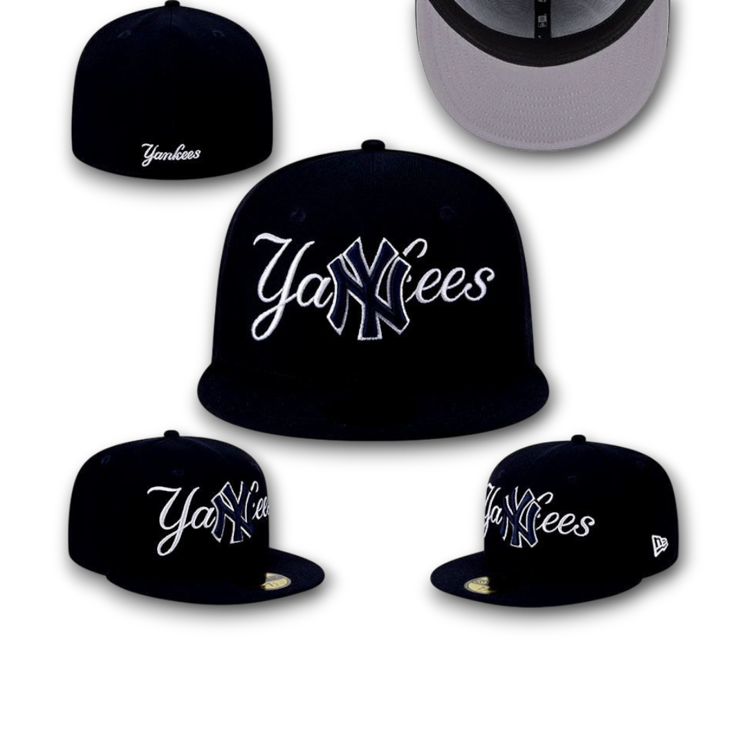 Men's New York Yankees New Era Navy Overlap 59FIFTY Fitted Hat