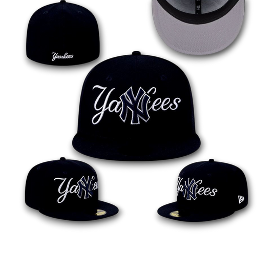 Men's New York Yankees New Era Navy Overlap 59FIFTY Fitted Hat