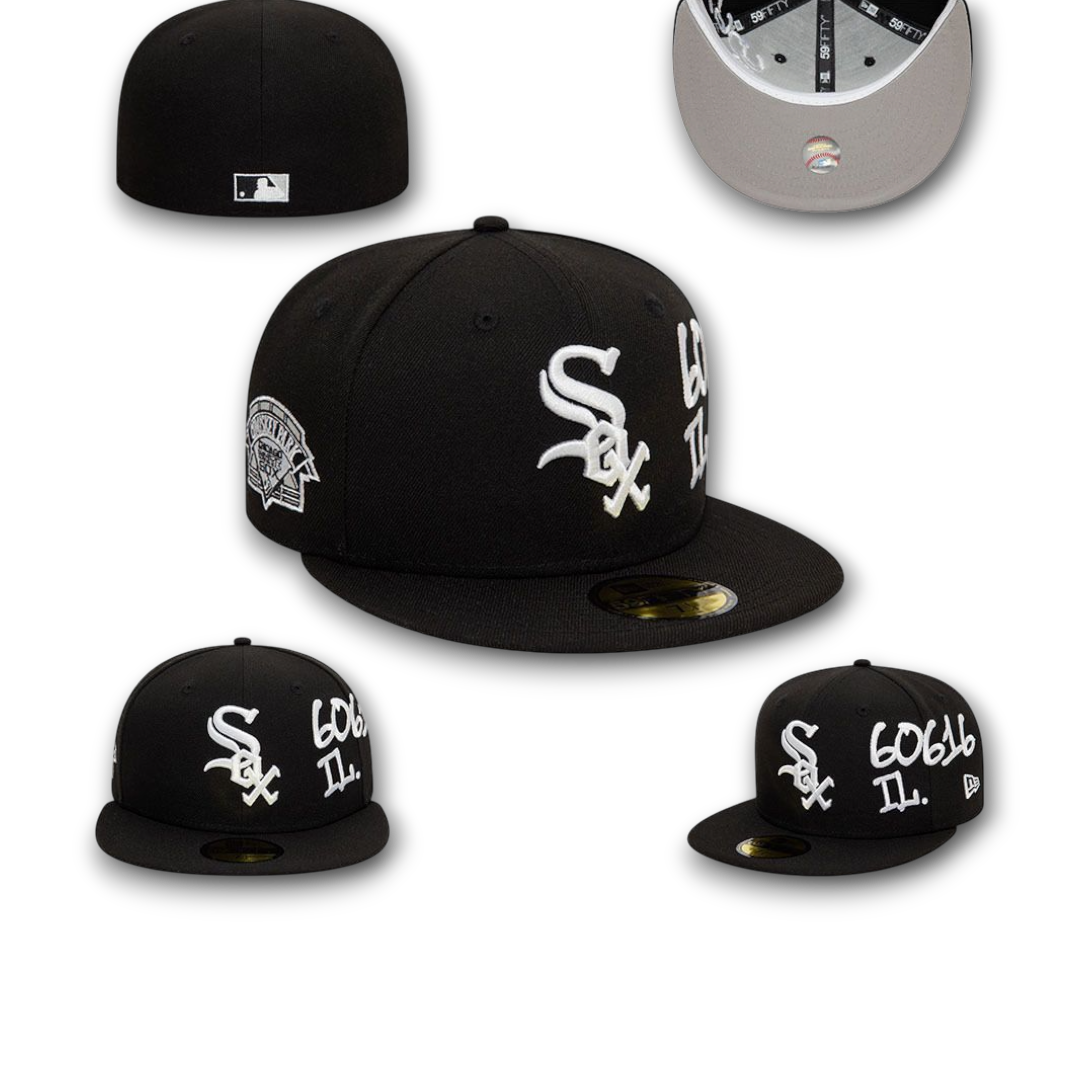 Men's Chicago White Sox New Era Black Logo 59FIFTY Fitted Hat