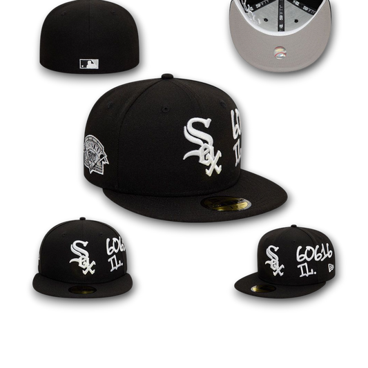 Men's Chicago White Sox New Era Black Logo 59FIFTY Fitted Hat