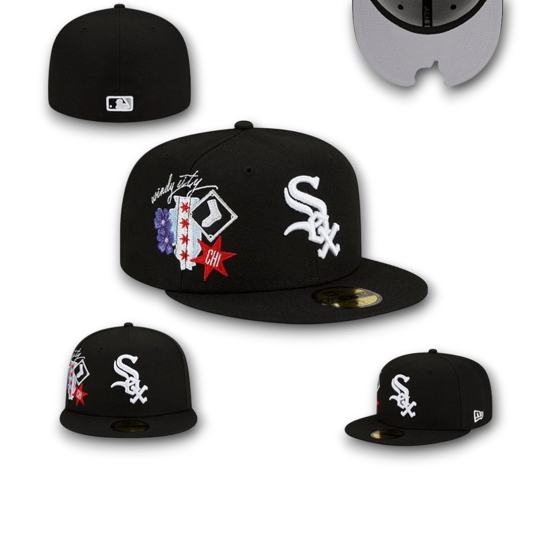 Chicago White Sox CITY CLUSTER Black Fitted Hat by New Era