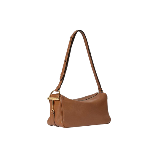 Gucci Half Horsebit medium shoulder bag in brown leather