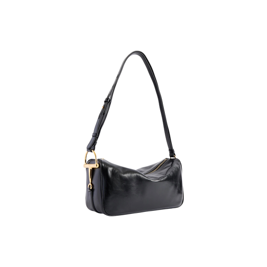 Gucci Half Horsebit medium shoulder bag in black leather