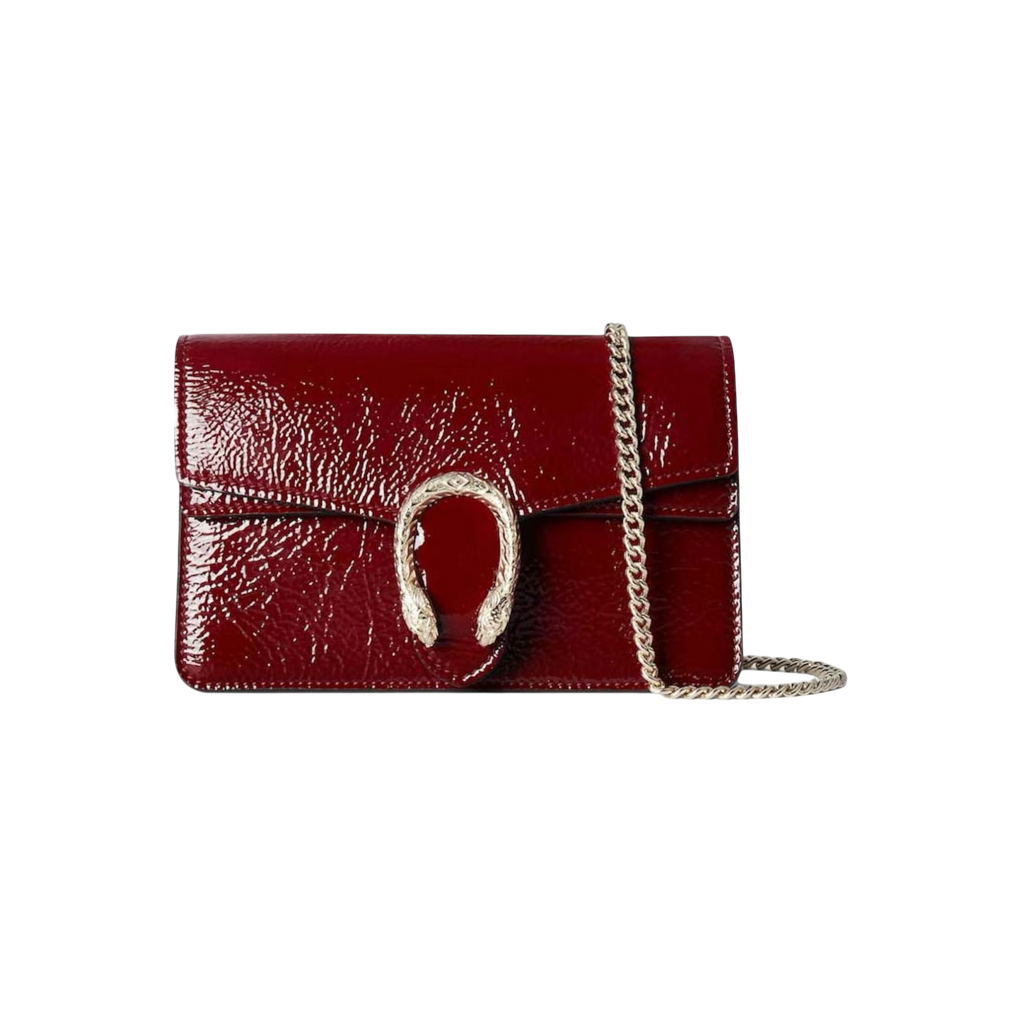 Gucci Dionysus Super Mini Bag Rosso Ancora in Patent Leather
