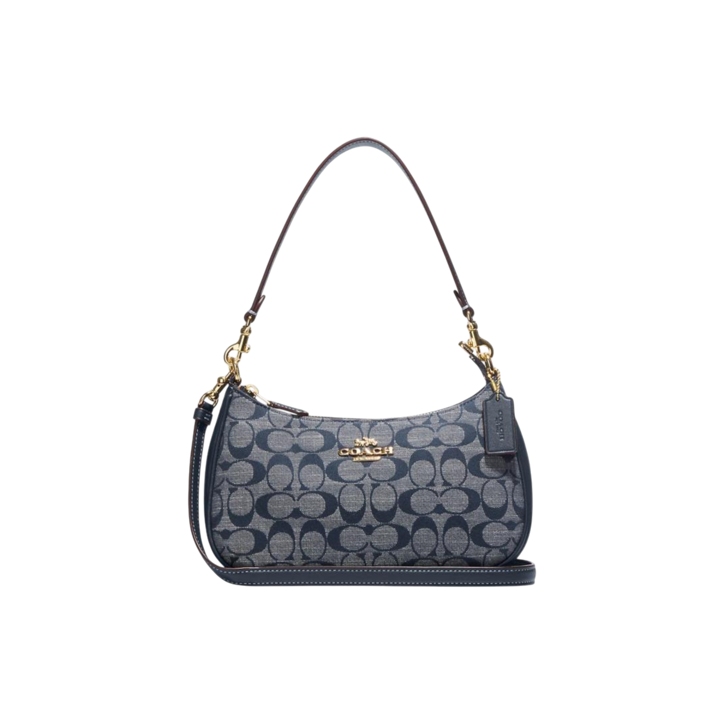 Coach Blue Canvas and Leather Teri Shoulder Bag Coach
