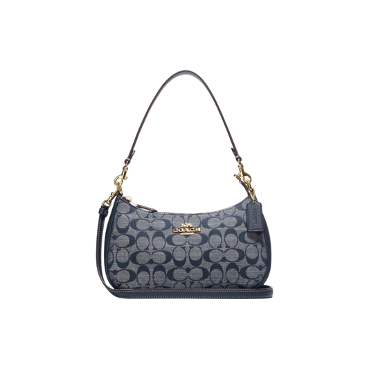 Coach Blue Canvas and Leather Teri Shoulder Bag Coach