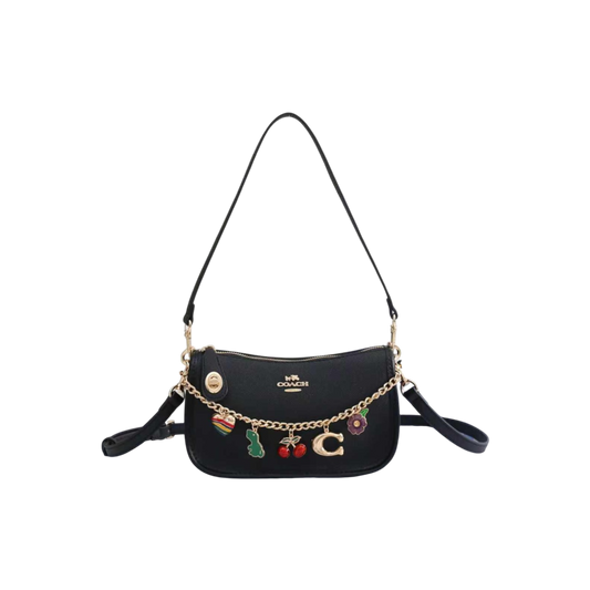 Coach Black Charm Chain Shoulder Bag
