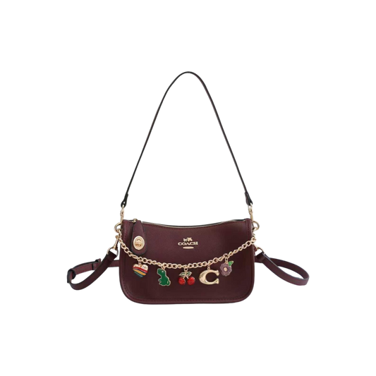 Coach Red Charm Chain Shoulder Bag