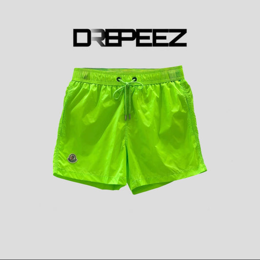 Moncler Nylon Swim Shorts Neon Green