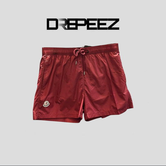 Moncler Nylon Swim Shorts Burgundy