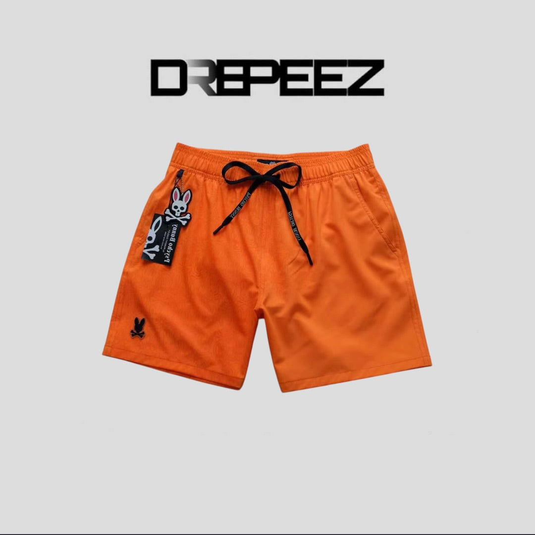 Psycho Bunny Boys Orange Swim Trunks Shorts Logo Drawstring