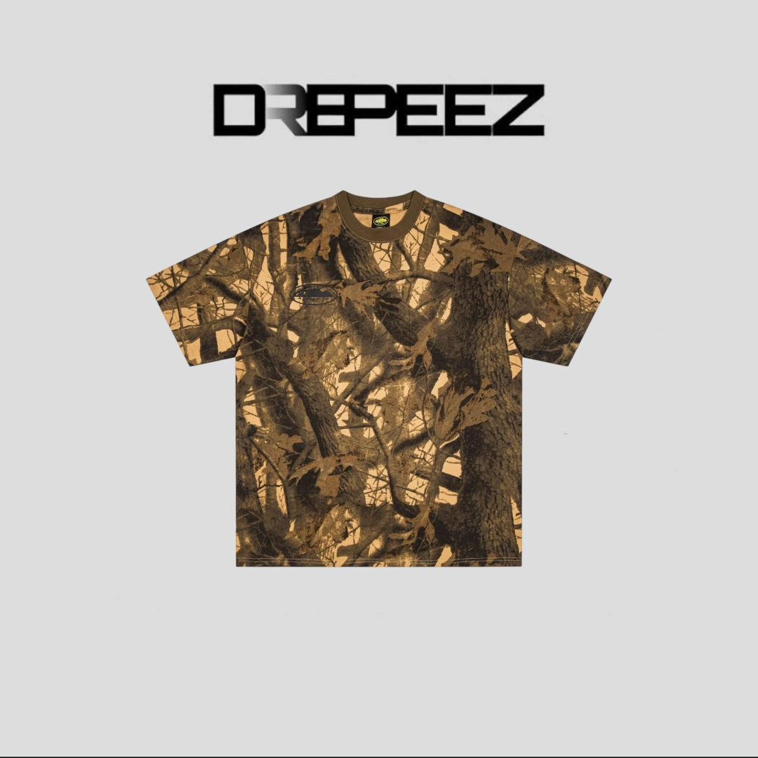 Corteiz Island Puff Print Tee Forest Camo