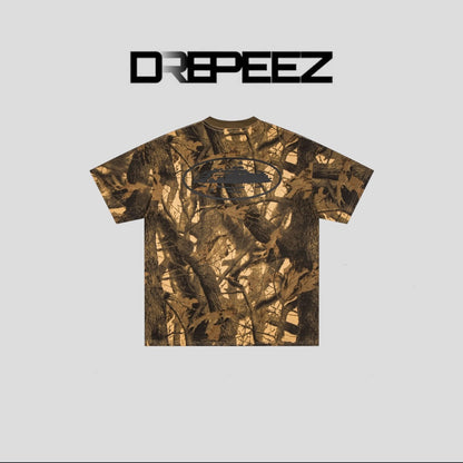 Corteiz Island Puff Print Tee Forest Camo