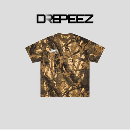 Corteiz Island Puff Print Tee Forest Camo