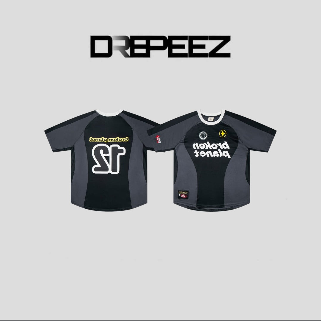 Broken Planet Football Jersey Black/Grey Men's - SS23