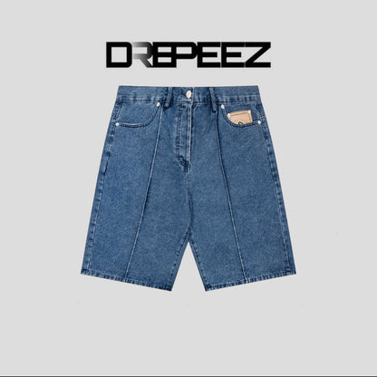 Corteiz C-Star Denim Shorts Faded Blue