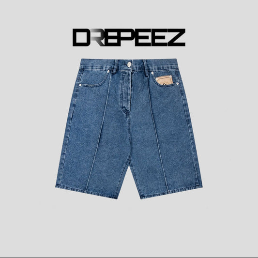 Corteiz C-Star Denim Shorts Faded Blue