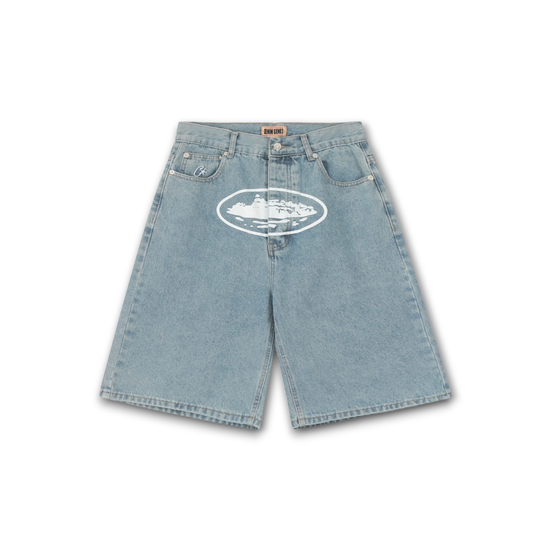 Corteiz Alcatraz Denim Shorts Washed