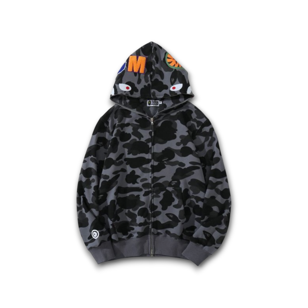 Camo Hoodie Bape Shark Hoodie BAPE® Black