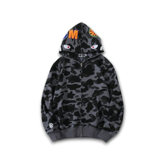 Camo Hoodie Bape Shark Hoodie BAPE® Black