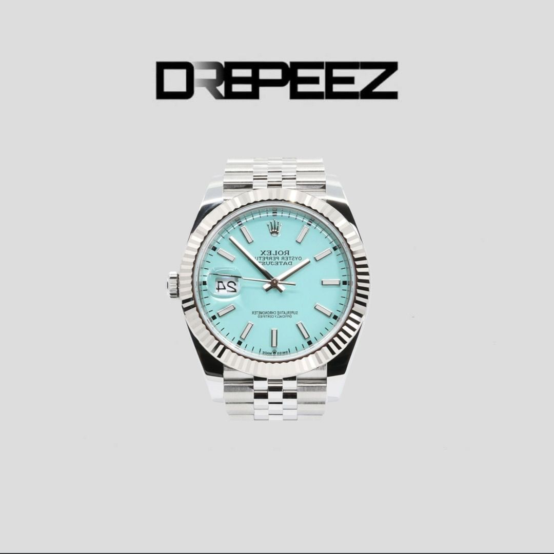 Rolex Datejust 41 White Gold/Steel Custom Ice Blue