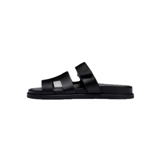 hermes slippers black