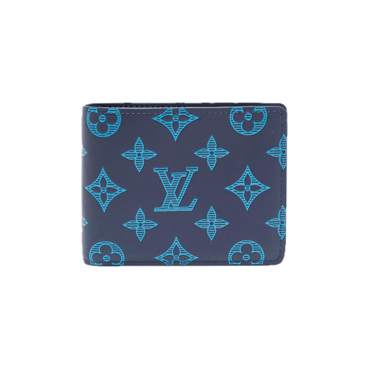 Louis Vuitton Navy Blue Monogram Shadow Multiple Wallet